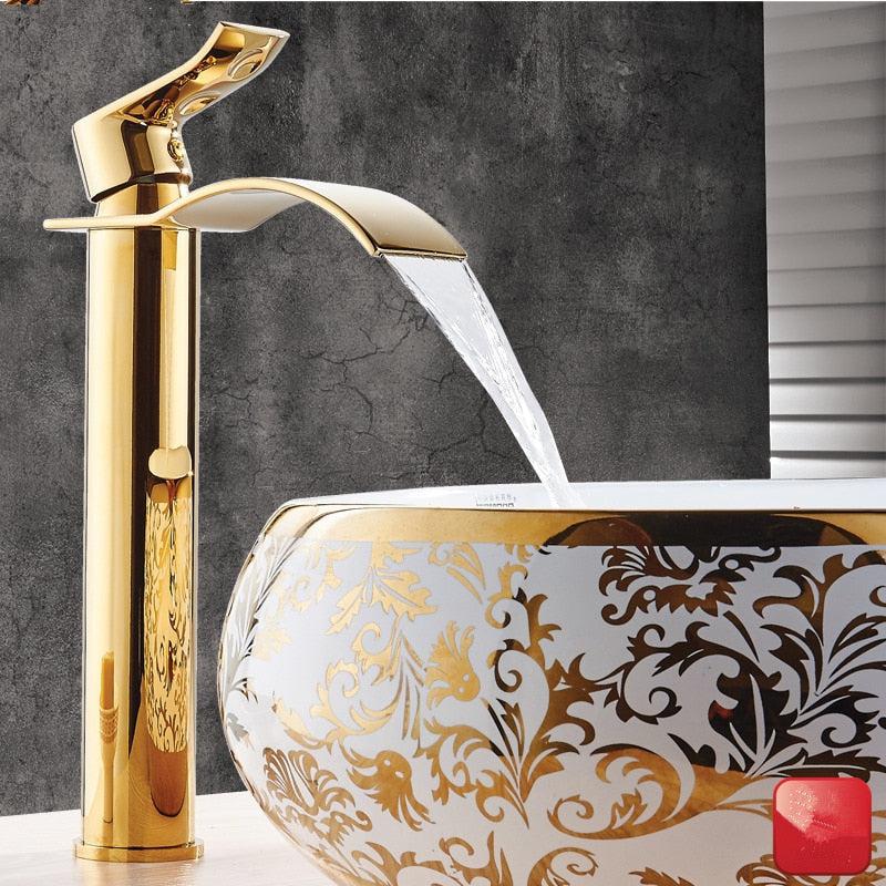 Luxury Brass Bathroom Faucet Waterfall Tap Mixer - Yeezlab