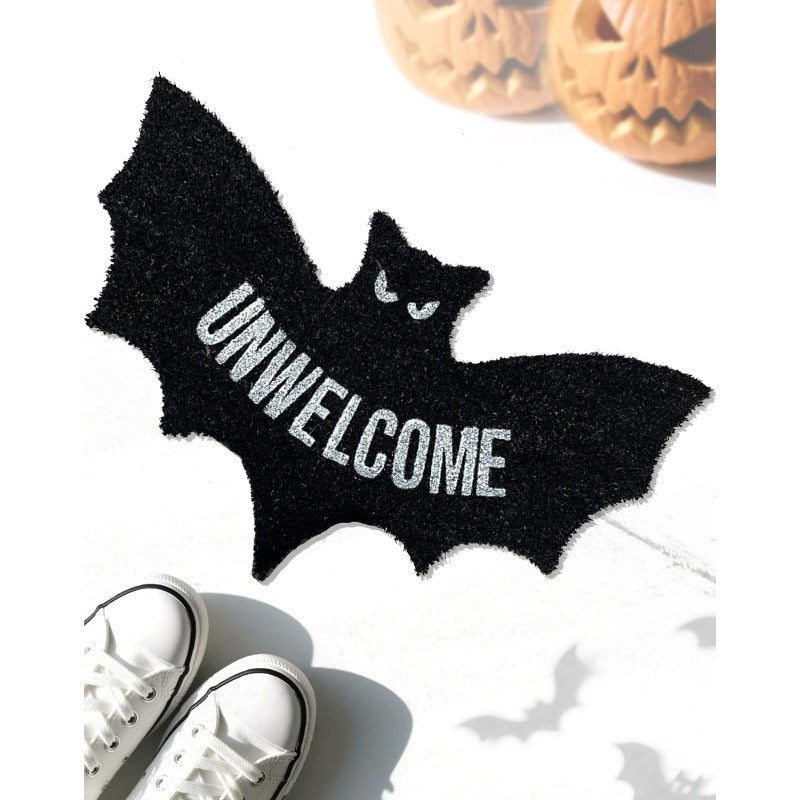Scary Halloween Bat Welcome Mat