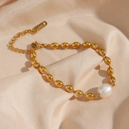Delicate Gold Pearl Beaded Jewelry Set