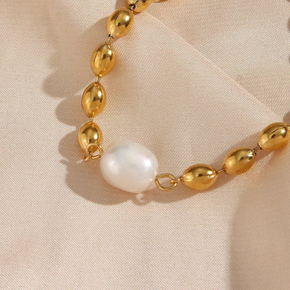 Delicate Gold Pearl Beaded Jewelry Set