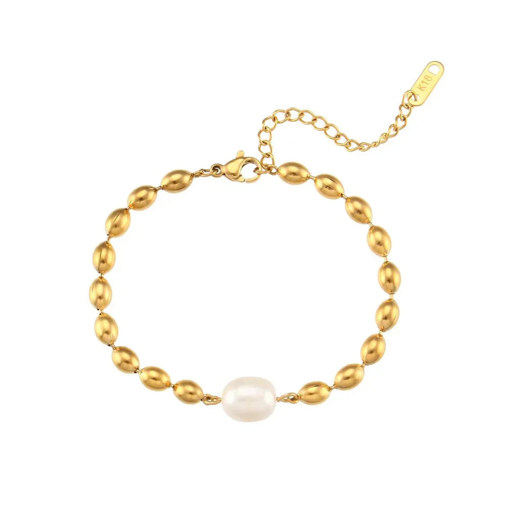 Delicate Gold Pearl Beaded Jewelry Set