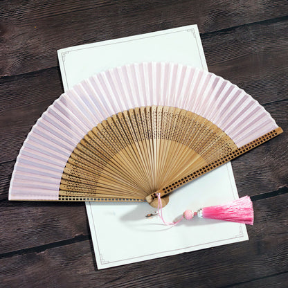 Natural Bamboo Silk Folding Fan