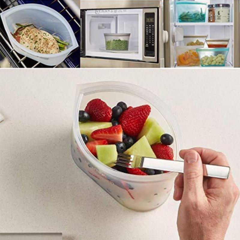 Reusable Food Grade Silicone Zipper Pouch