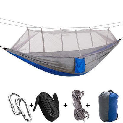 Compact Travel Hammock with Bug Net