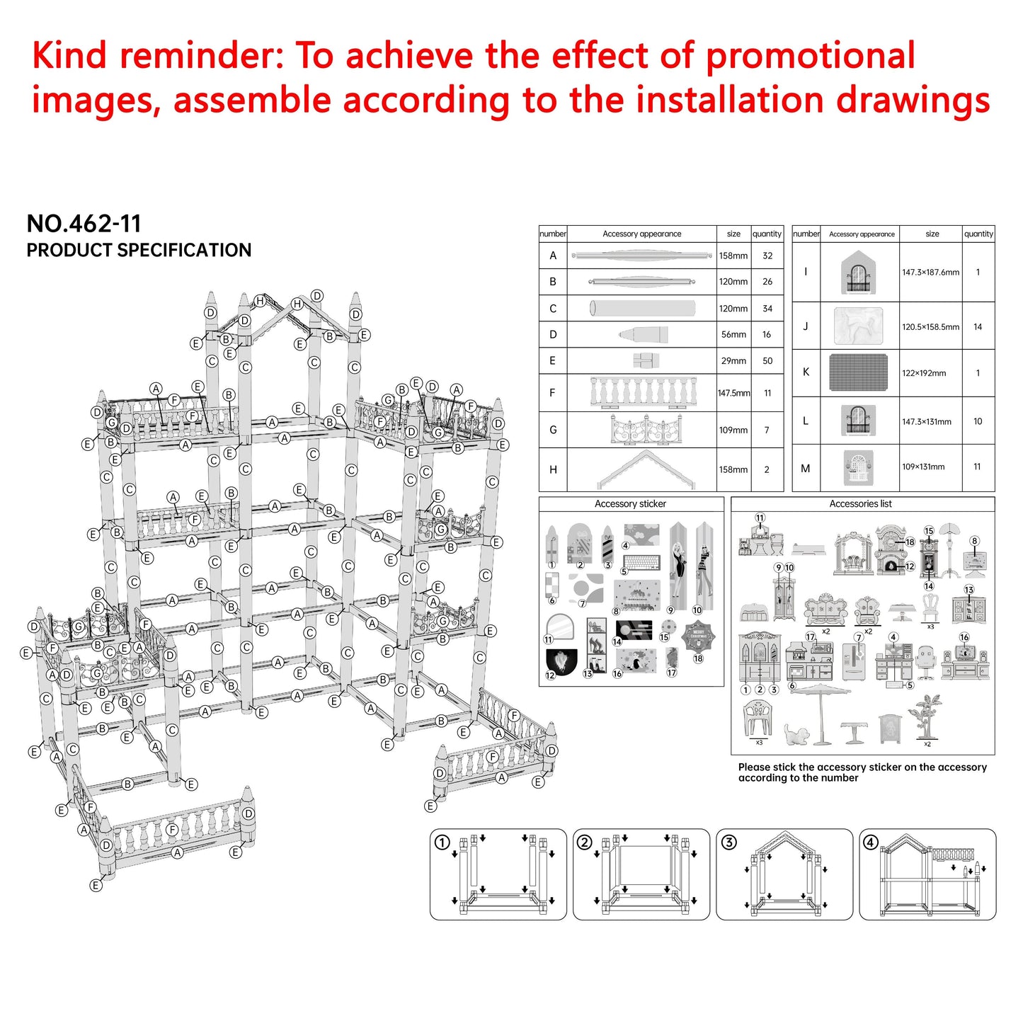 Dreamy Fairy Tale Dollhouse with LED Lights