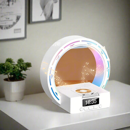 Wireless Speaker Table Lamp with Charger and Clock