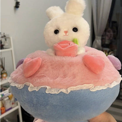 Cute Rabbit Soft Toy Flower Bundle