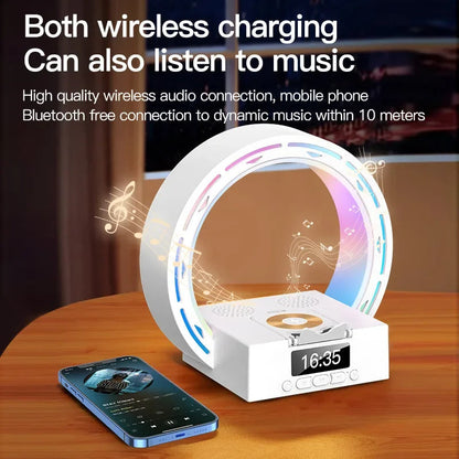 Wireless Speaker Table Lamp with Charger and Clock