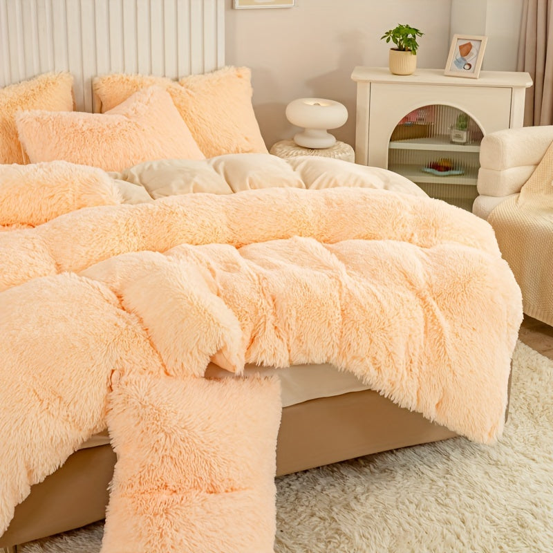 Cozy Fleece Duvet Cover Set with Zipper