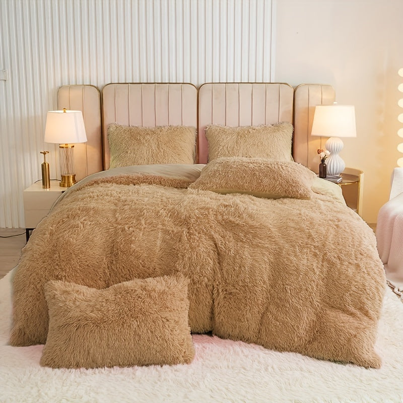 Cozy Fleece Duvet Cover Set with Zipper