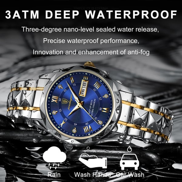 Premium Waterproof Mens Watch with Glow in Dark Feature
