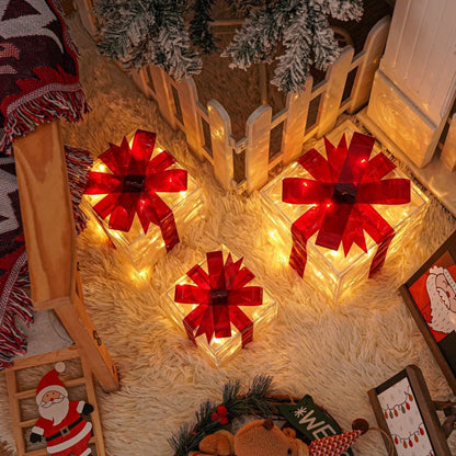 Bright LED Gift Boxes Set of 3 Christmas Decorations