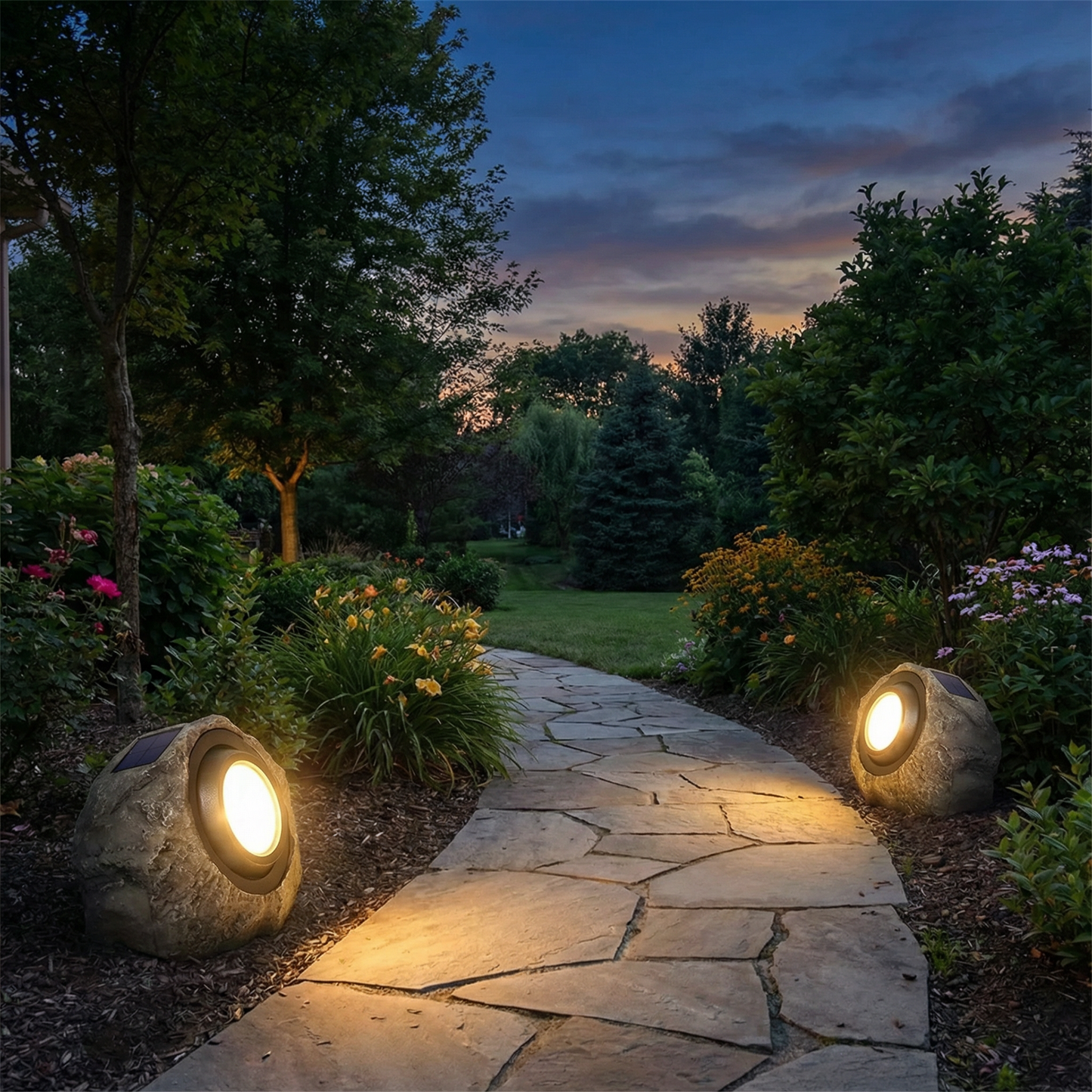Stonelight outdoor pathway rock light