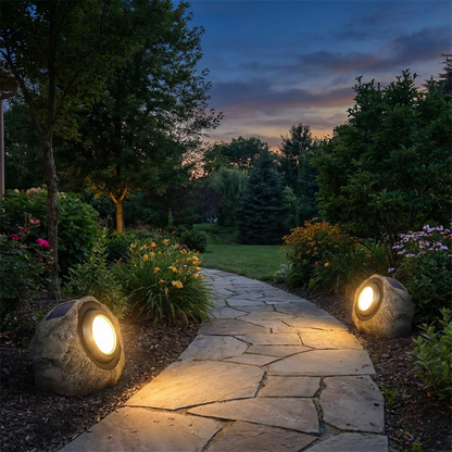 Stonelight outdoor pathway rock light