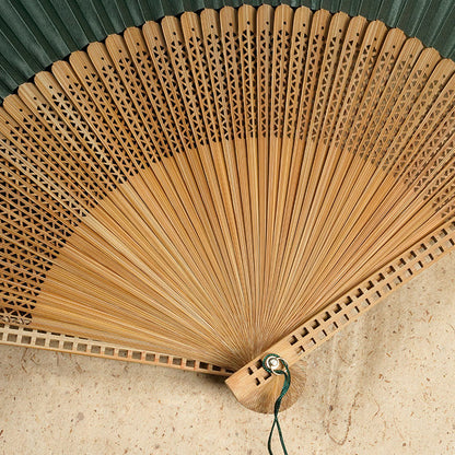 Natural Bamboo Silk Folding Fan