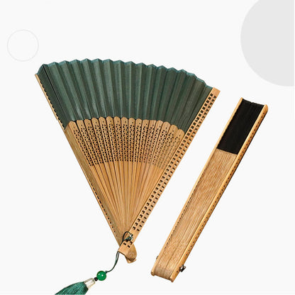 Natural Bamboo Silk Folding Fan