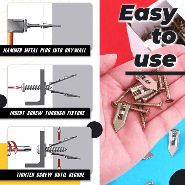 Heavy Duty Drywall Anchor Screw Set