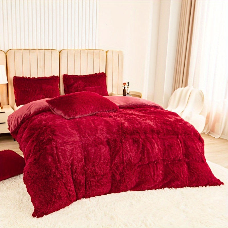 Cozy Fleece Duvet Cover Set with Zipper