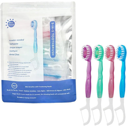 Compact 5-in-1 Travel Toothbrush Set
