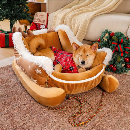 Cozy Plush Dog Bed for Warm Winter Sleep
