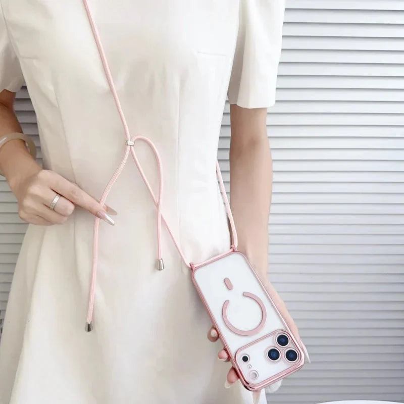 Universal Phone Neck Strap with Transparent Phone Case