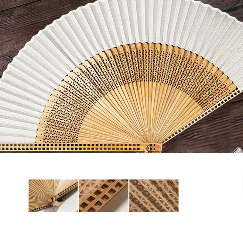 Natural Bamboo Silk Folding Fan