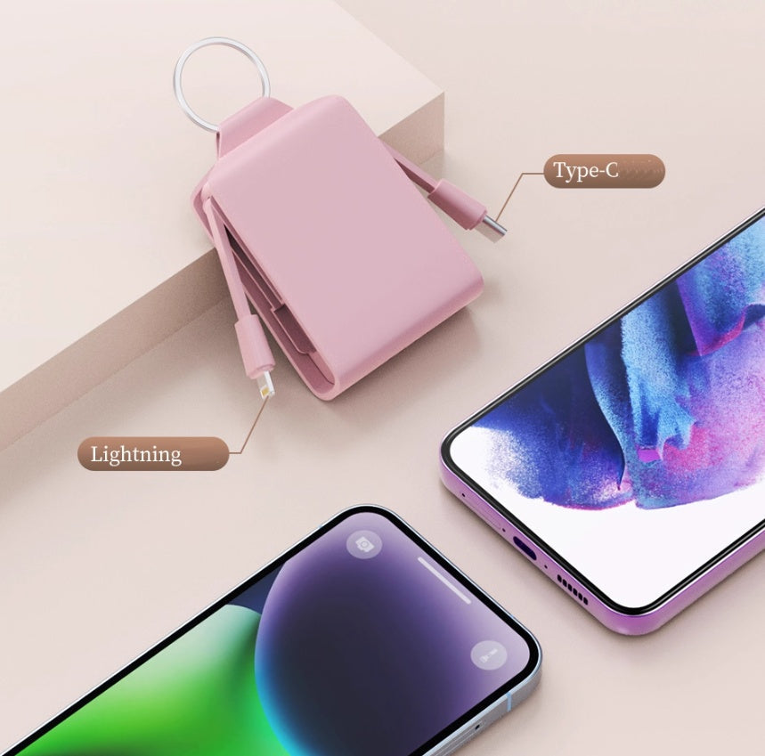 Compact Travel Portable Phone Charger Keychain