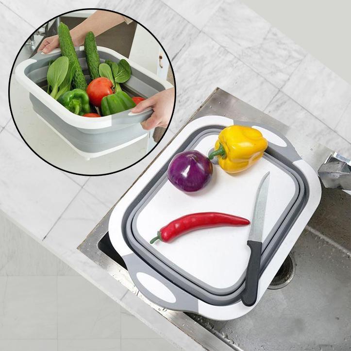Wooden Kitchen Cutting Board Basket - Yeezlab
