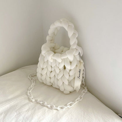 Big Knit Tote Bag - Handmade Women's Shoulder Bag