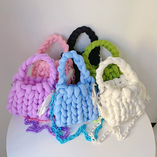 Big Knit Tote Bag - Handmade Women's Shoulder Bag - Yeezlab