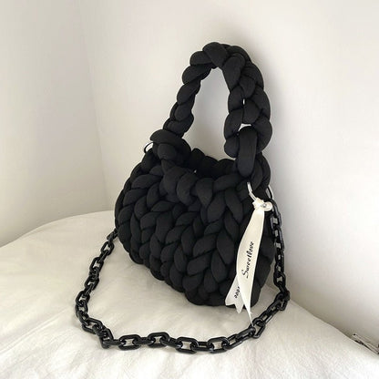 Big Knit Tote Bag - Handmade Women's Shoulder Bag