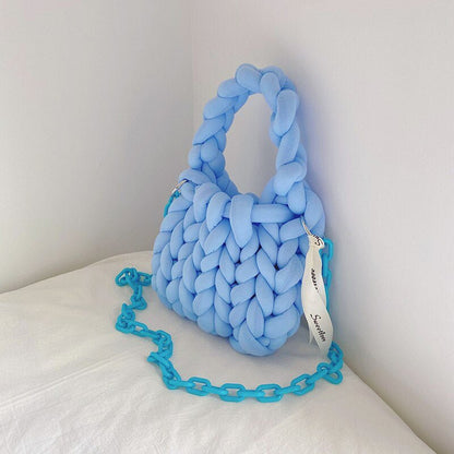 Big Knit Tote Bag - Handmade Women's Shoulder Bag