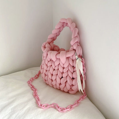 Big Knit Tote Bag - Handmade Women's Shoulder Bag