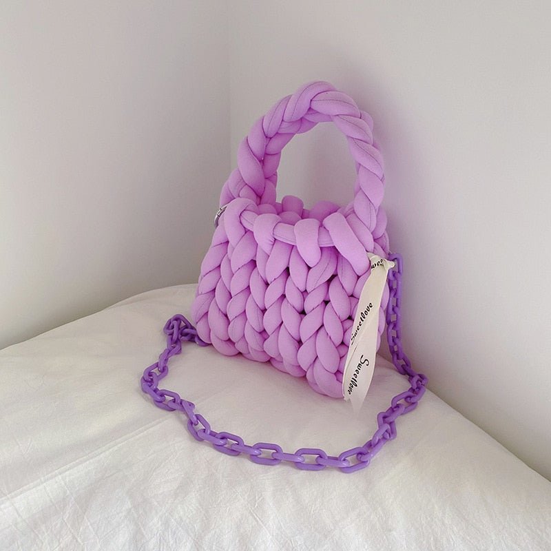 Big Knit Tote Bag - Handmade Women's Shoulder Bag