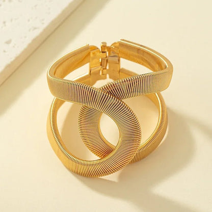 Bold Twist Cuff Bangle Bracelet