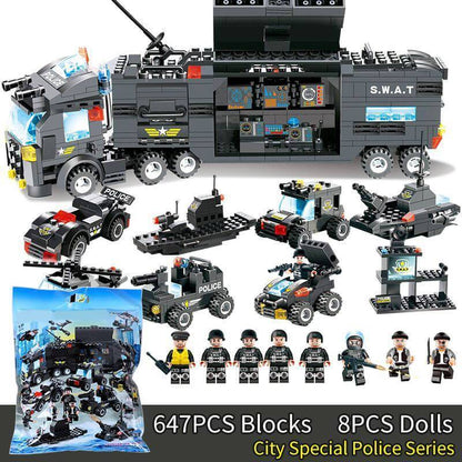 Ultimate Police Truck Building Block Playset For Boys