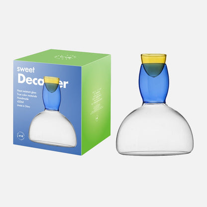 Colorful Glass Pitcher and Tumbler Set