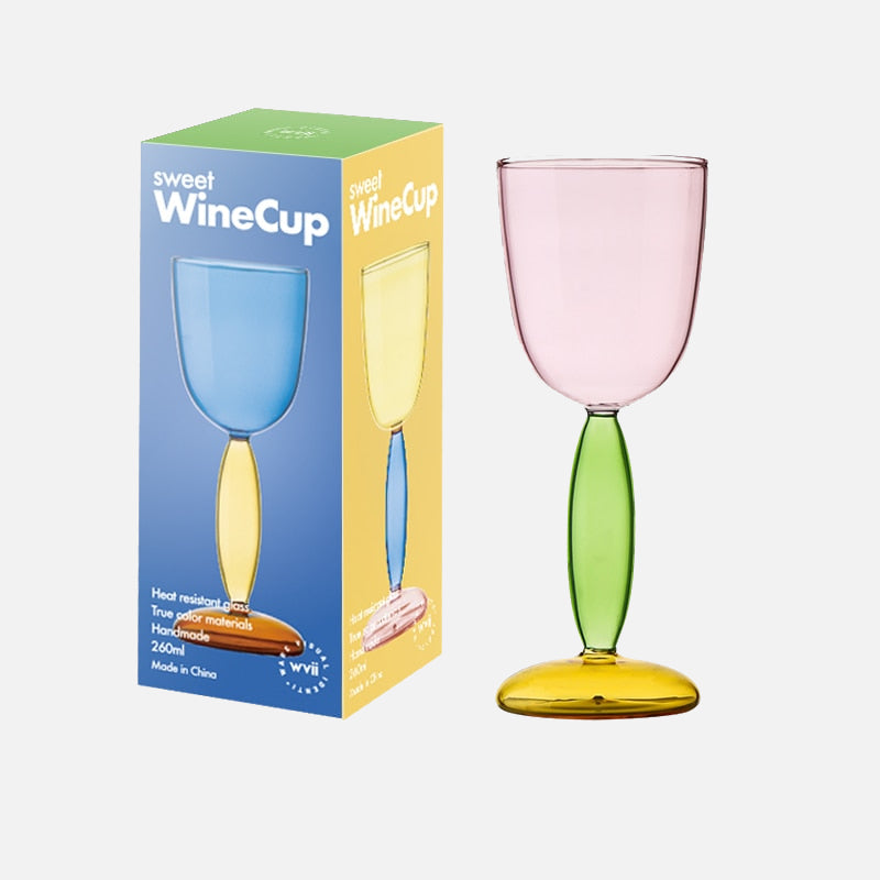 Colorful Glass Pitcher and Tumbler Set
