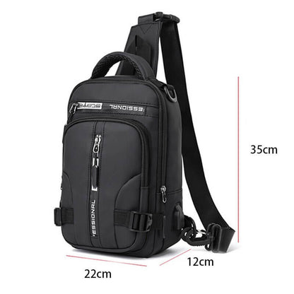 Waterproof Crossbody Purse with USB Charging & Multiple Pockets