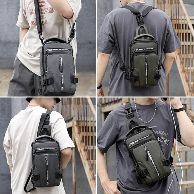 Waterproof Crossbody Purse with USB Charging & Multiple Pockets