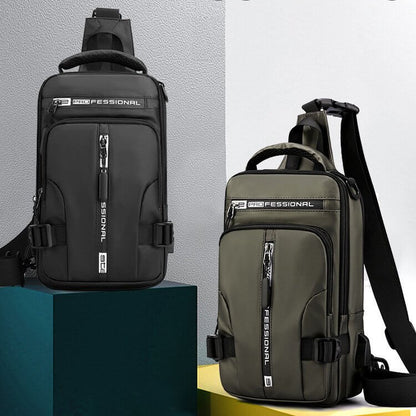 Waterproof Crossbody Purse with USB Charging & Multiple Pockets