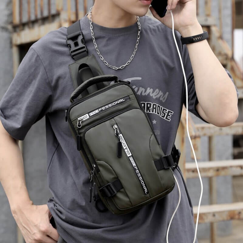 Waterproof Crossbody Purse with USB Charging & Multiple Pockets