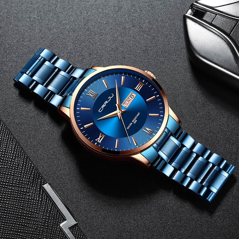 Trendy Men's Waterproof Stainless Steel Sports Watch