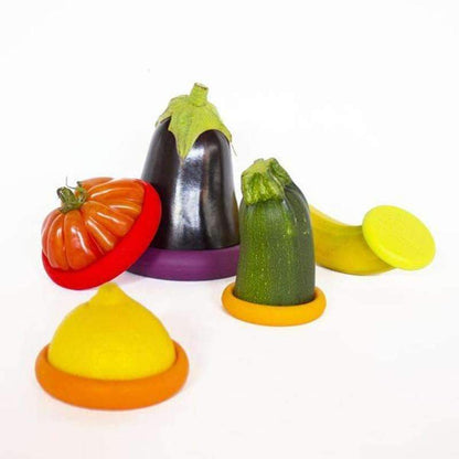 4pcs Silicone Food Savers for Fresh Cut Fruits Vegetables