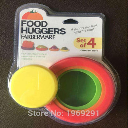 4pcs Silicone Food Savers for Fresh Cut Fruits Vegetables