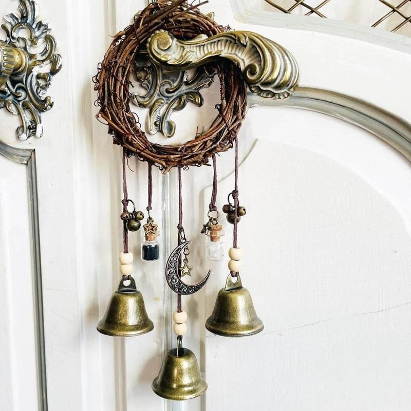 Bohemian Rattan Metal Hanging Bell Decor - Yeezlab