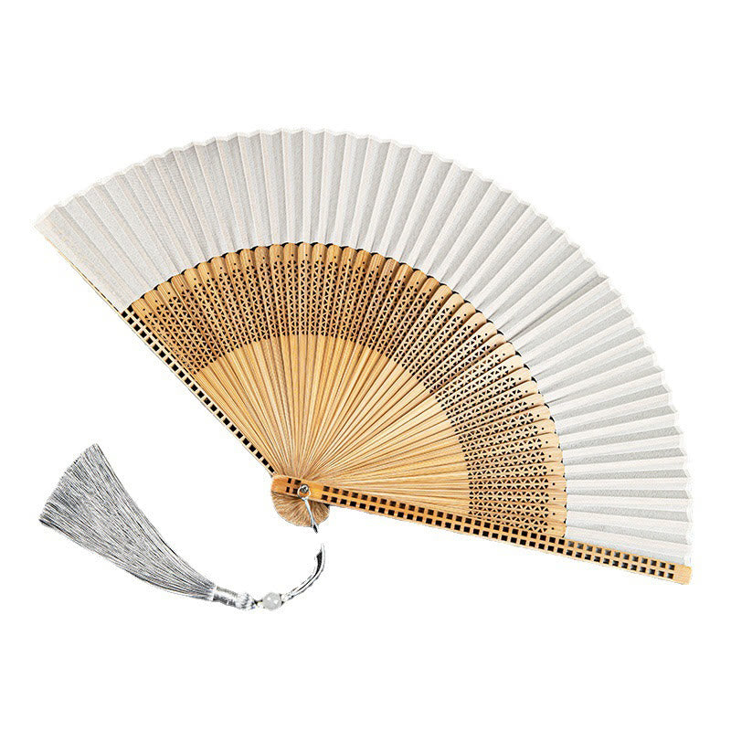 Natural Bamboo Silk Folding Fan