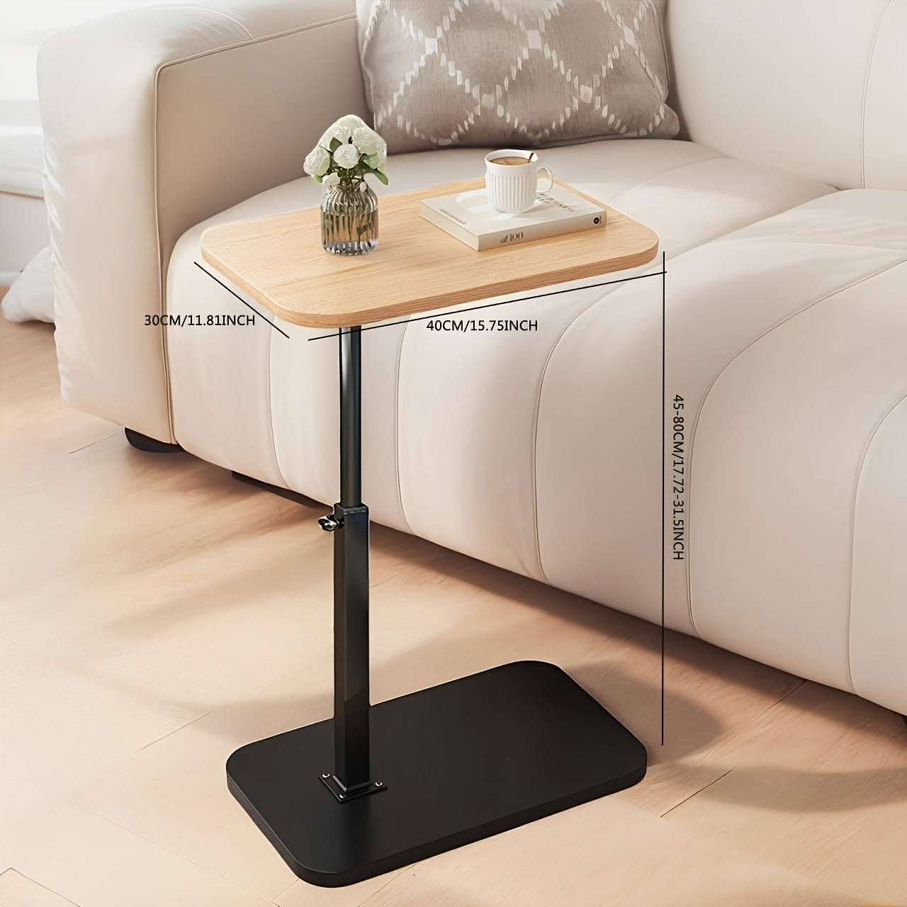 Space Saving Adjustable End Table Modern Style