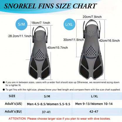 Compact Travel Snorkel Fins for Men & Women