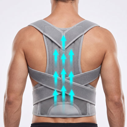 PosturePro Posture Corrector - Grey, worn